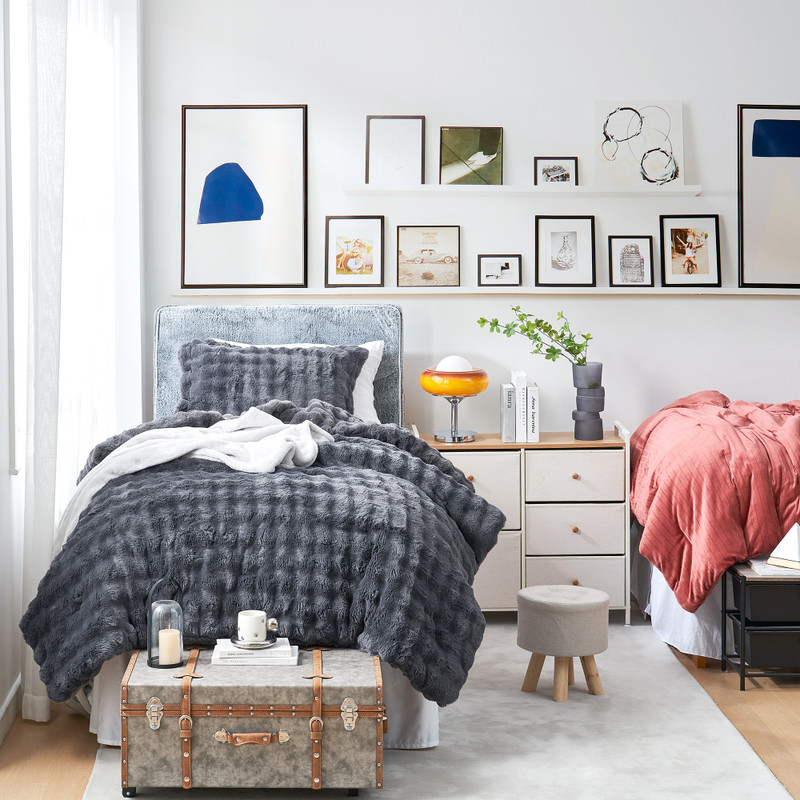 Snowball Double Chunky Bunny - Coma Inducer® Oversized Comforter Set - Baby Thunderstorm Gray