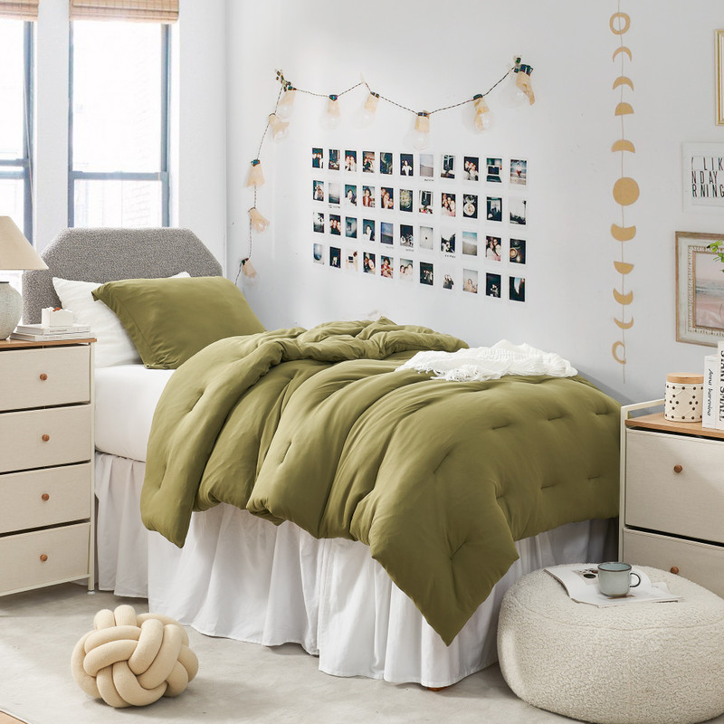 Trendy Bedroom Decor Ideas Olive Green Twin XL, Queen XL, King XL, or Alaskan king Bedding Set
