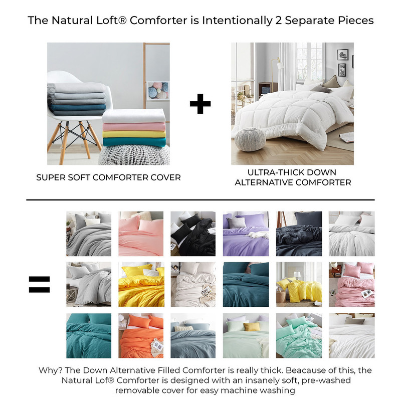 Natural Loft® Coma Inducer® Comforter with Cover - Silver Pink