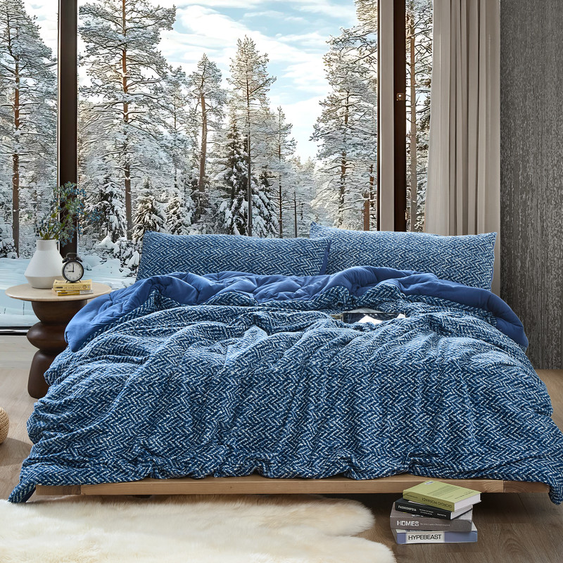 Chevron Frosted Gray Oversized Twin, Queen, or King Comforter Set