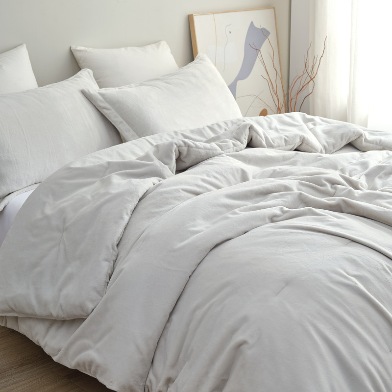 Coma-Tose - Coma Inducer® Oversized Comforter Set - White Onyx Taupe-Gray