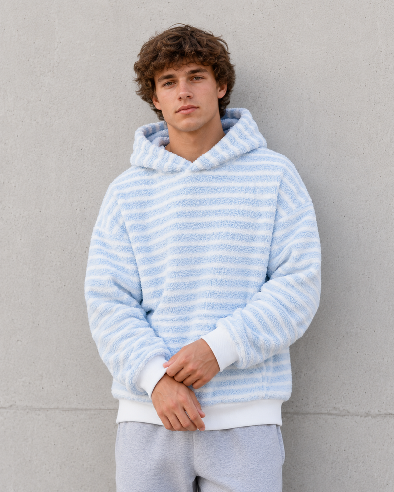 Coma Hoodie - Smoke Blue Stripe - Men's