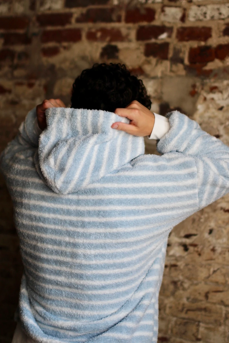 Coma Hoodie - Smoke Blue Stripe - Men's