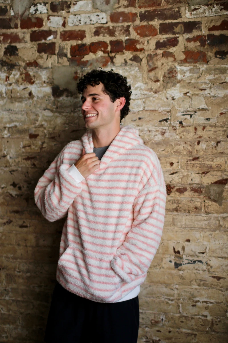 Coma Hoodie - Pink Stripe - Men's