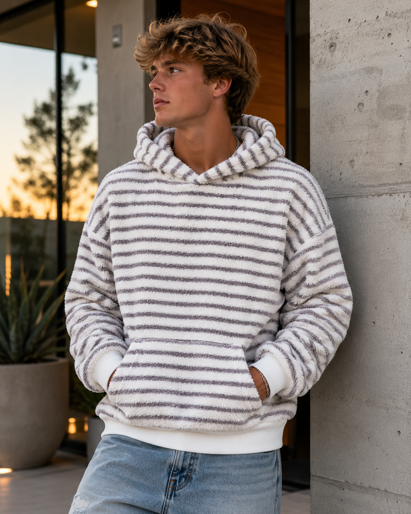 Coma Hoodie - Gray Stripe - Men's