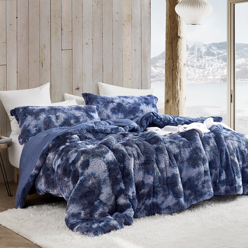 Stylish Blue Tie-Dye Extra Large Queen or King Coma Inducer Bedding Blanket