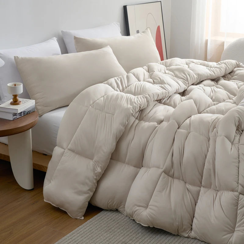 Greige Twin XL, Full XL, Queen XL, or King XL Coma Inducer Comforter for Warm Sleepers