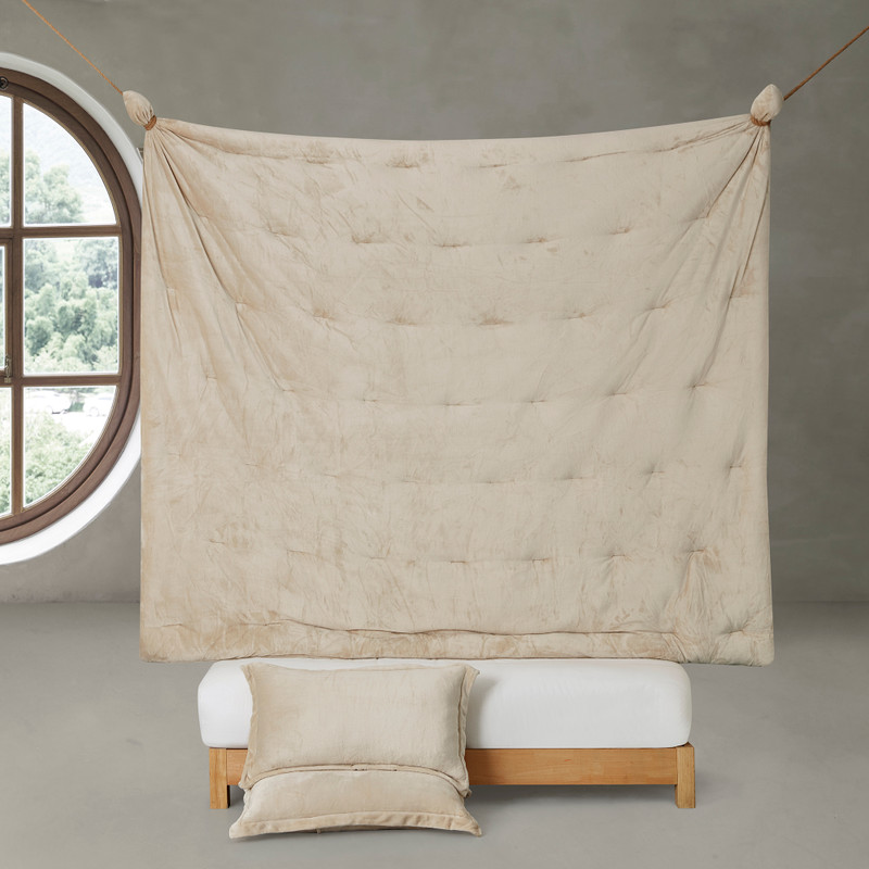 Popular Coma Inducer Bedding Blanket Thicker Than Thick Standard Plush Filling Birch Color Oversized Comforter