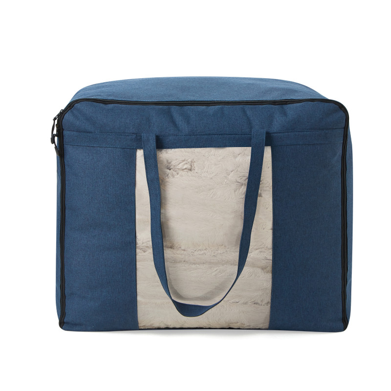 Durable Storage Containers for Oversize Bedding Zippered Canvas Storage Tote