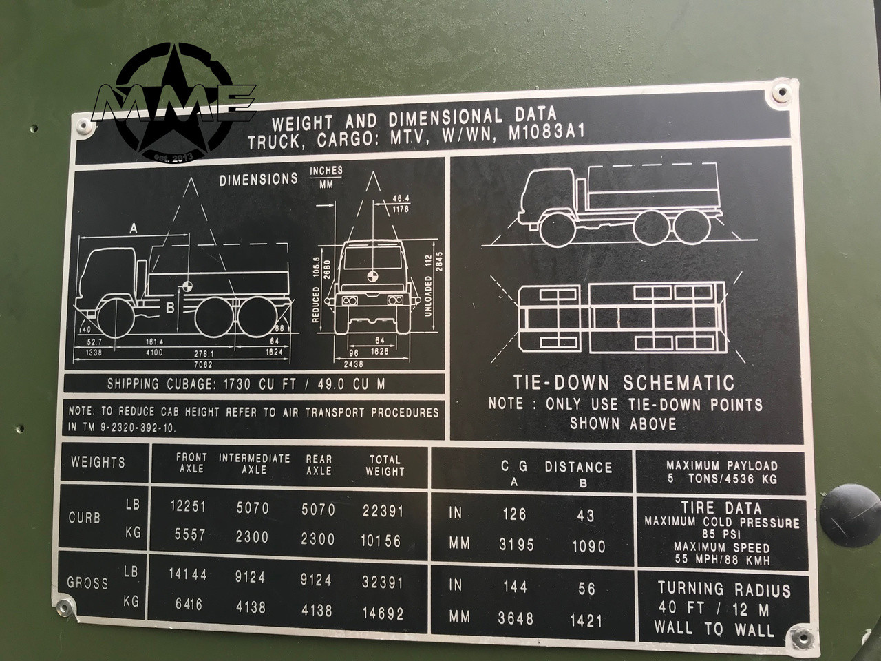 1999 Stewart & Stevenson M1083a1 MTV 6X6 W/ Winch 5 Ton Military Cargo