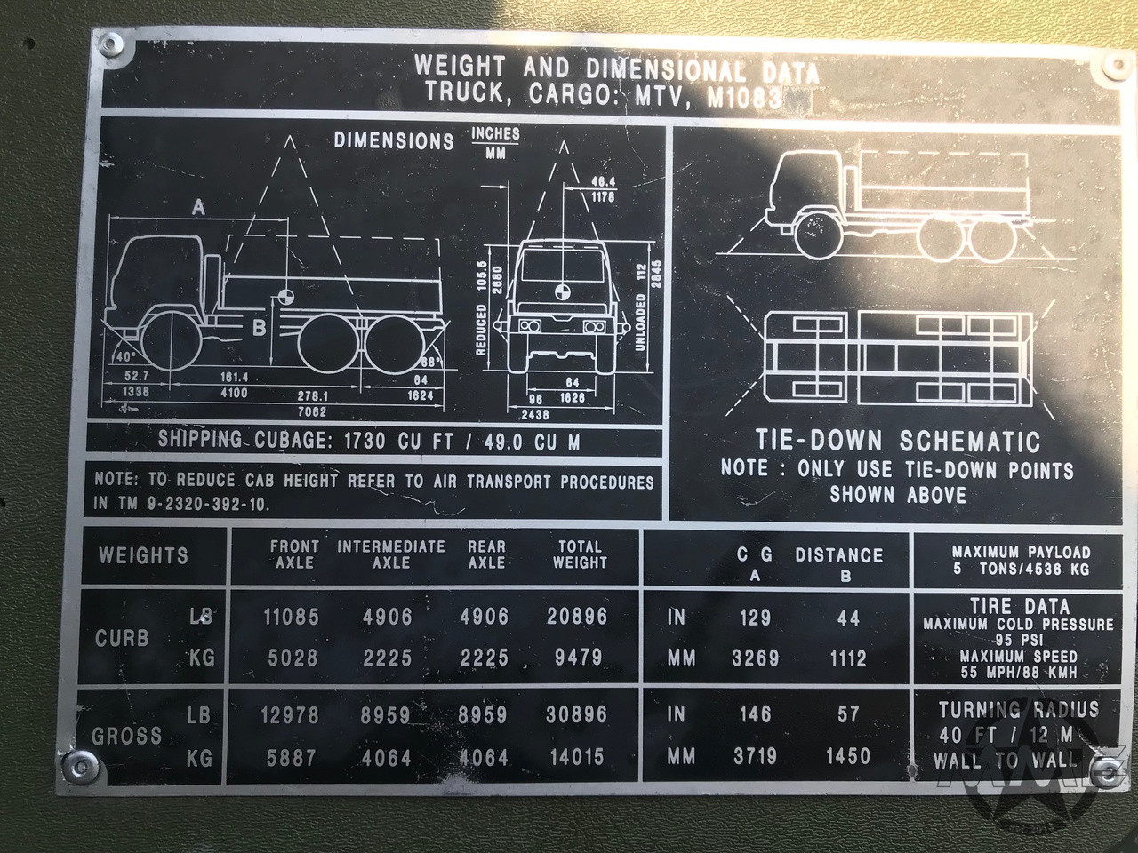 1998 BAE Systems M1083 MTV 6x6 5 Ton Military Cargo Truck