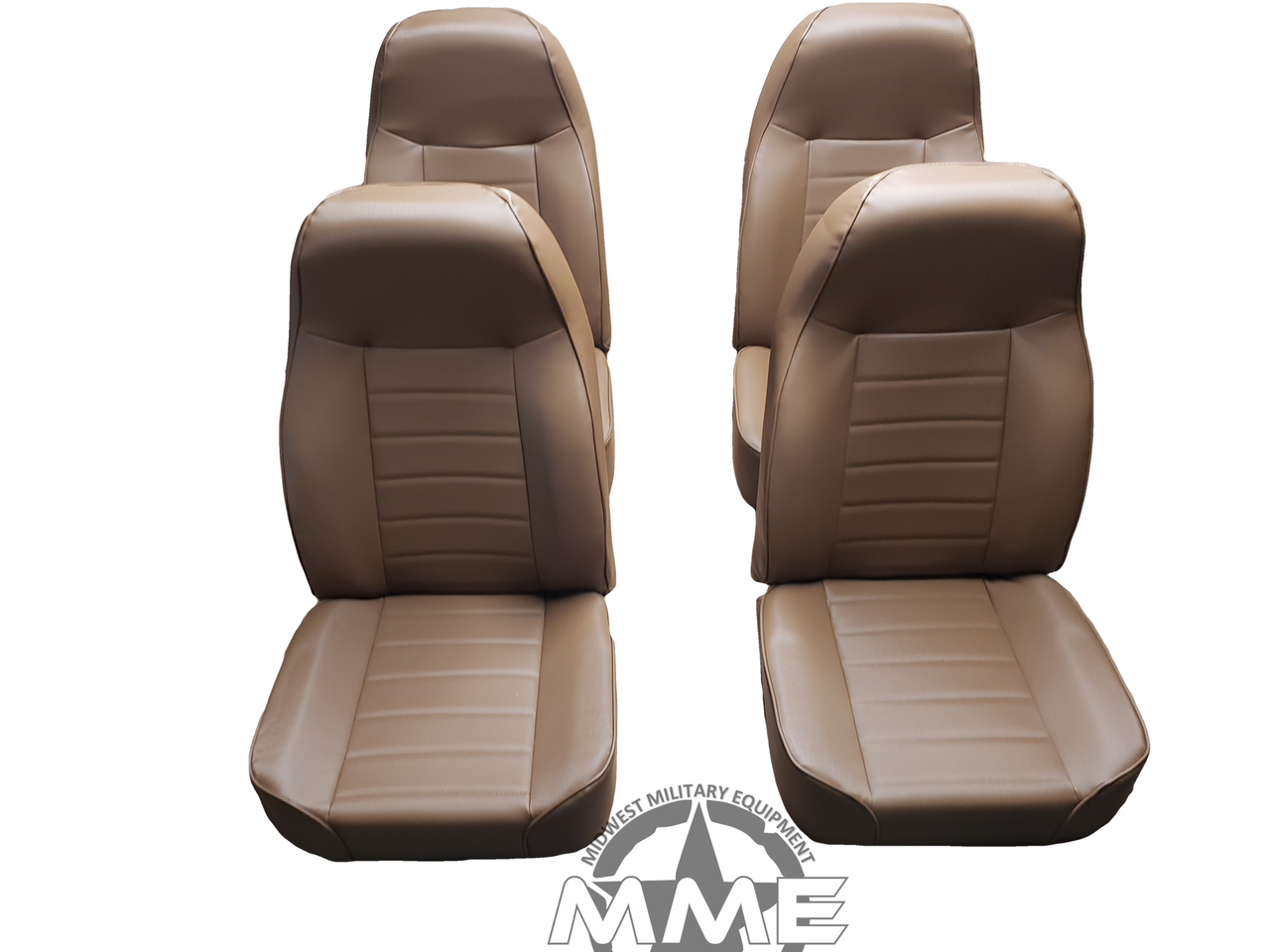 Brown Vinyl Bucket Seats (Set of 4)