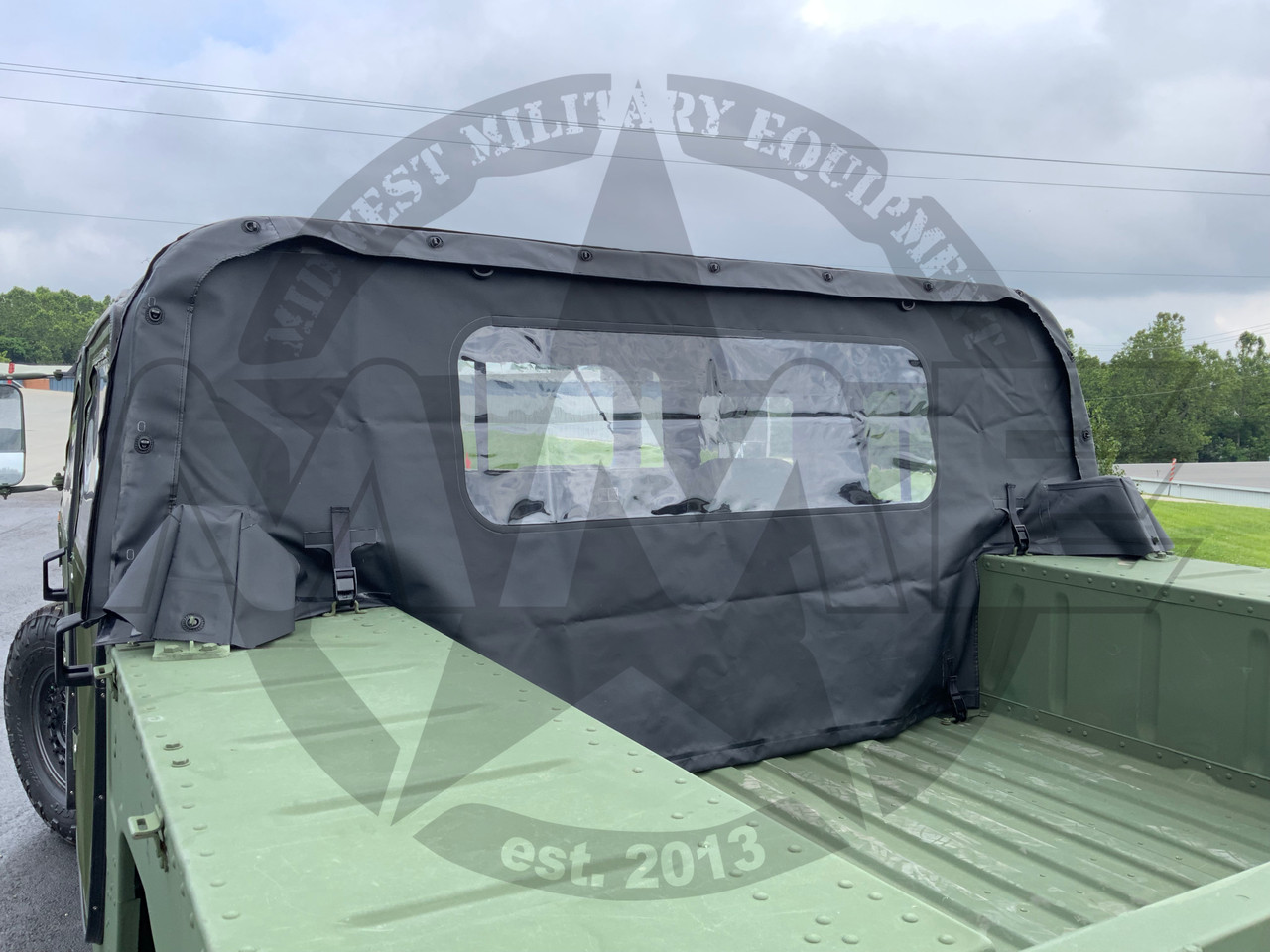 Replacement 4 Man Black Soft Top Kit & Rear Curtain For HMMWV /Humvee