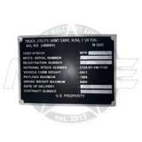 DECAL NAME PLATE M1043