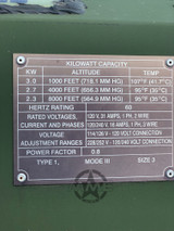MEP-831A DIESEL GENERATOR 3KW 60HZ TACTICAL QUIET ONLY 3.1 Hours!!