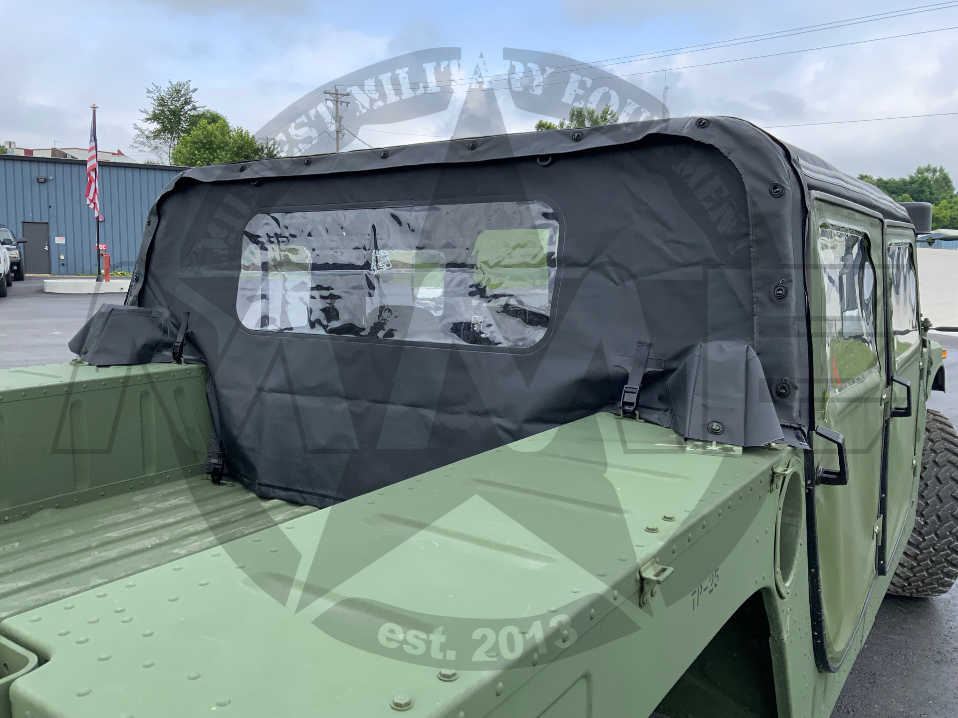 Replacement 4 Man Black Soft Top Kit & Rear Curtain For HMMWV /Humvee