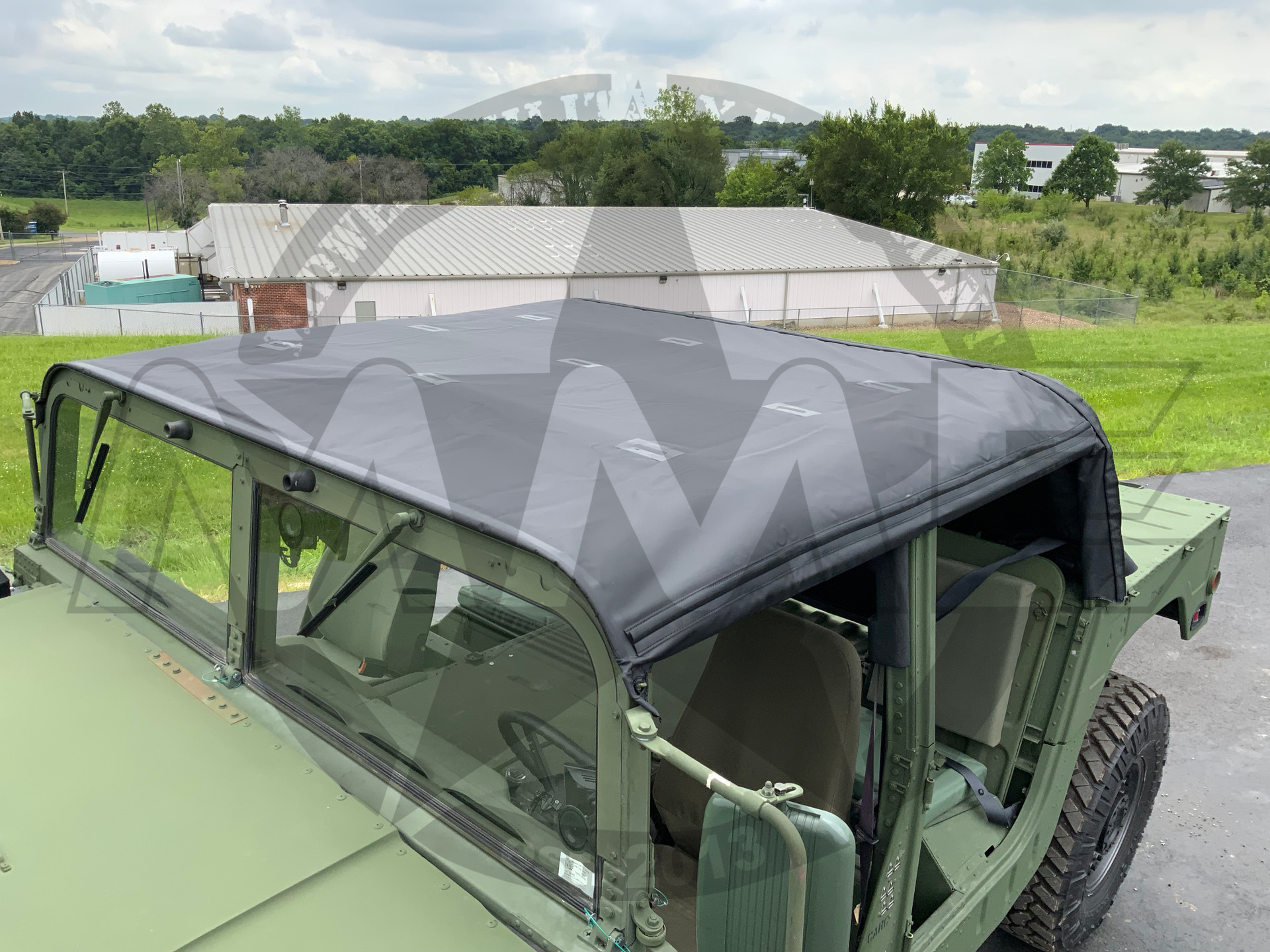 Replacement 4 Man Black Soft Top Kit & Rear Curtain For HMMWV /Humvee