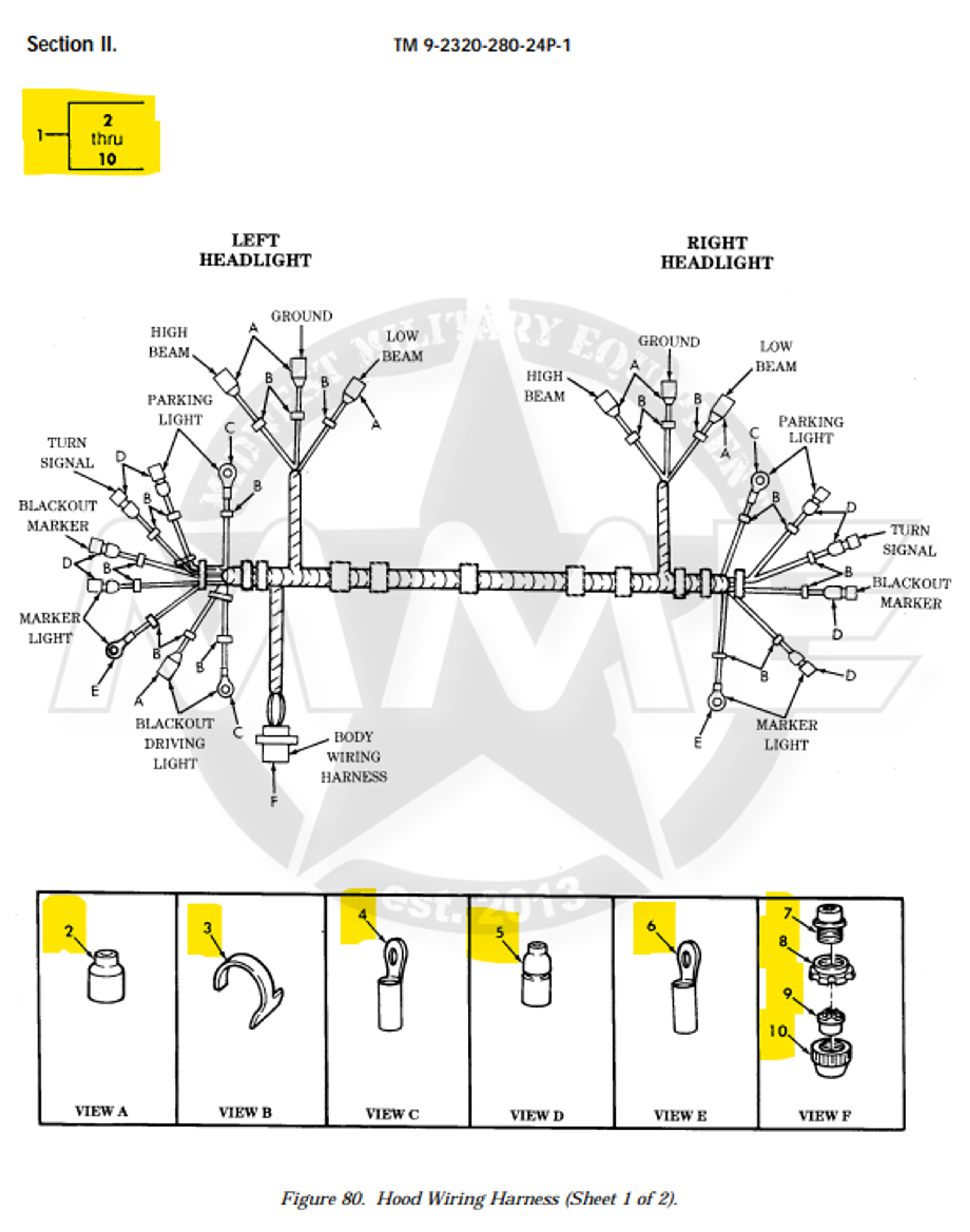 Wire Harness For HMMWV Hood