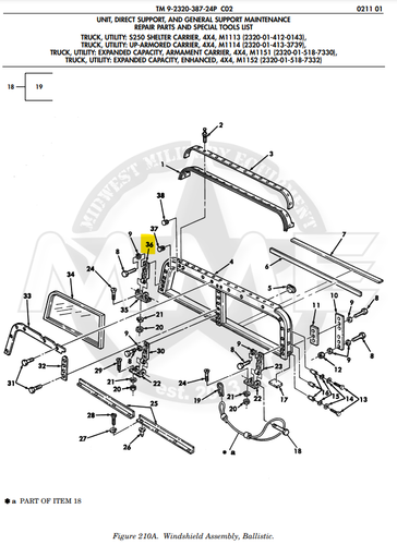 Front Right-Hand Windshield Frame Hinge