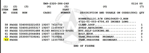 RESERVOIR AIR for M35A3