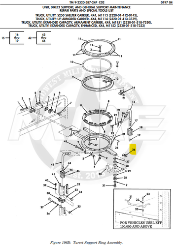 Rear Roof Support Mount Plate Assembly