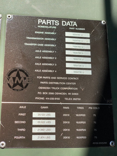 1994 Oshkosh M1070 8x8 HET Military Heavy Haul Semi Tractor Truck