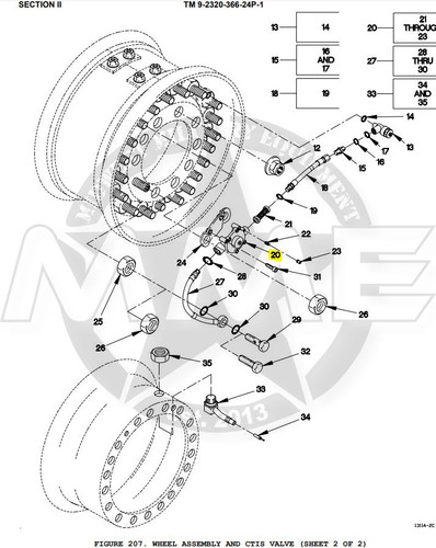 Replacement LMTV/MTV/FMTV CTIS Wheel Valve