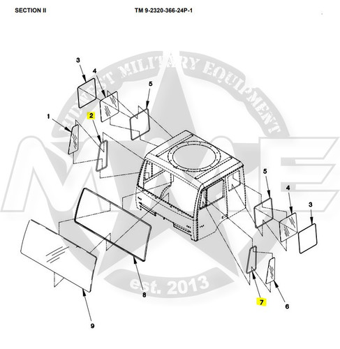 Side Vent Window Gasket For LMTV/MTV/FMTV