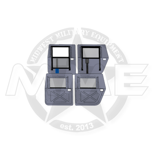 Aluminum Hard Door Kit With Manual Roll Down Windows For HMMWV/ Humvee ...