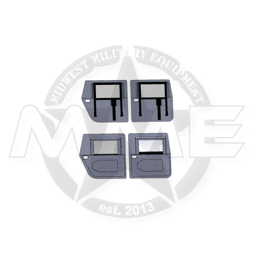 Aluminum Hard Door Kit With Manual Roll Down Windows For HMMWV/ Humvee ...