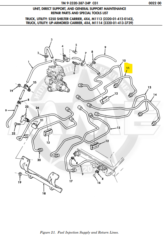 Fuel Line Tube (4 Cylinder 6.5L) NA and Turbo