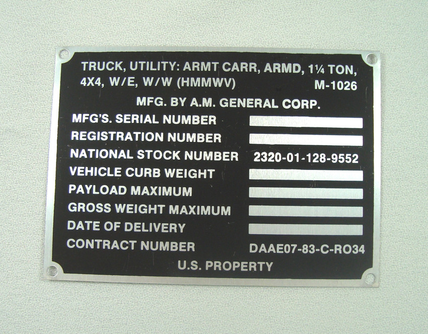 NAMEPLATE M1026