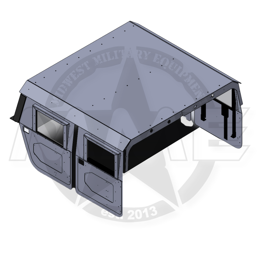 1/8" Aluminum Hard Top & 4 Door Kit With Manual Roll Down Windows for HMMWV/ Humvee