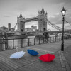 Colorful umbrellas on promenade near Tower bridge, London, UK Poster Print by  Assaf Frank - Item # VARPDXAF20150627044C02