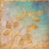 Gold Leaves on Blues I Poster Print by  Michael Marcon - Item # VARPDX5701B