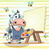 The cow painter Poster Print by A. - Perez Alvez - Item # VARPDXALPE006