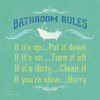 Bathroom Rules  - Green Poster Print by Stephanie Marrott