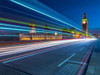 Westminster Abby and Big Ben with strip lights, London, UK Poster Print by  Assaf Frank - Item # VARPDXAF20150731102