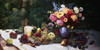 Vase of Flowers and Fruit on a Draped Table Poster Print by Adam Burghardt - Item # VARPDX2AB102