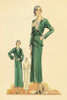 Green Dress and Overcoat Poster Print by Vintage Fashion - Item # VARPDX379244