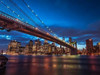 Brooklyn Bridge and lower Manhattan skyline at dusk, New York Poster Print by  Assaf Frank - Item # VARPDXAF20131115235