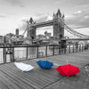 Colorful umbrellas on promenade near Tower bridge, London, UK Poster Print by  Assaf Frank - Item # VARPDXAF20150627057C02
