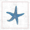 Navy Starfish on Newsprint with Red Poster Print by Emily Adams - Item # VARPDX23557