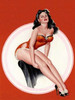 Mid-Century Pin-Ups - Eyeful Magazine - Brunette in a Red Bathing suit Poster Print by  Peter Driben - Item # VARPDX453890