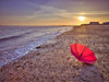 Row of beach huts at sunset, Hayling Island Poster Print by  Assaf Frank - Item # VARPDXAF20130423039C02