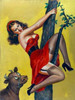 Mid-Century Pin-Ups - Moo - Up a tree Poster Print by  Peter Driben - Item # VARPDX453905