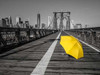 Yellow umbrella on pedestrian walkway on Brooklyn bridge, New York Poster Print by  Assaf Frank - Item # VARPDXAF20131116418C04