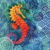 Seahorse Batik Sq Poster Print by Paul Brent