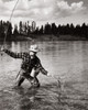 Mid adult man fishing in a lake Poster Print - Item # VARSAL25518580
