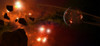 A young ringed planet with glowing lava, asteroids in the foreground, nebula in the background Poster Print - Item # VARPSTFHV100001S